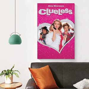 Clueless Vintage Movie Poster Canvas Wall Art 90S Room Aesthetic Posters 12x18inch(30x45cm)