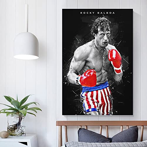 NIOKUN Rocky Balboa Motivational Posters for Boys Bedroom for Walls Canvas Wall Poster Inspirational Posters Unframe-style 16x24inch(40x60cm)