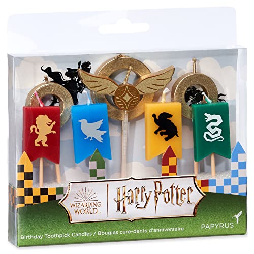 Papyrus Birthday Candles, Harry Potter Quidditch Cake Topper (8-Count)