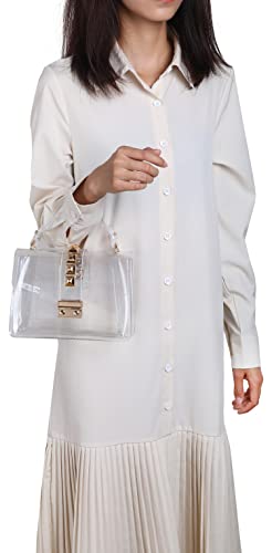 lola mae Clear Purse Crossbody Handbag For Women See Through Jelly Transparent Satchel Shoulder Bag for Concert Sport Event (LM6562)
