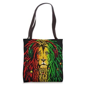 reggae rasta lion rastafarian lion reggae music lovers tote bag