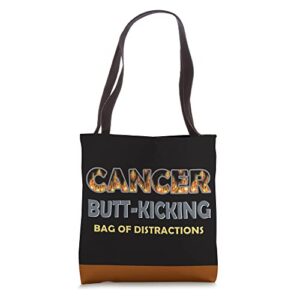 cancer fighting butt-kicking bag of distractions tote bag
