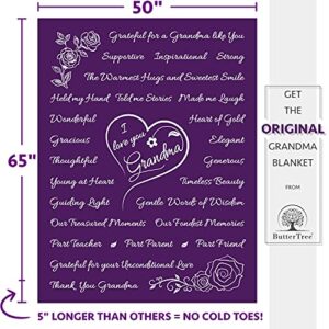 ButterTree Mom and Grandma Blankets, Throw Blankets 65" x 50" (2-Pack, Purple)