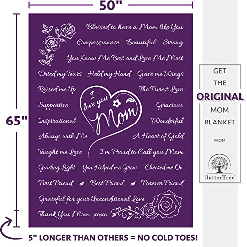 ButterTree Mom and Grandma Blankets, Throw Blankets 65" x 50" (2-Pack, Purple)