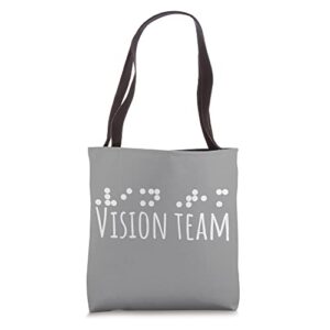 vision team pvi visual braille unisex gift men women school tote bag