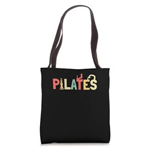 retro pilates training workout – sport vintage pilates tote bag