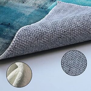 Graffiti Area Rug Turquoise and Grey Abstract Paint Round Rug Fluffy Floor Carpet Soft Rug Modern Art Non-Slip Throw Rug 3' Diameter for Living Room, Bedroom, Apartment, Sofa