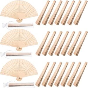 100 pieces wooden hand fans for wedding bulk folding handheld fans with gift bags for guests vintage chinese fans foldable wood fans for baby shower favors birthday party decorations home decor