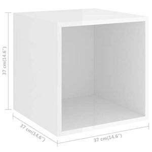 Homvdxl Floating Wall Cube Shelves, White High Gloss Box Shelf for Wall Decor, Floating Bookshelf Square Wall Cubby Shelves for Living Room Bedroom Bathroom Entryway Hallway, 2 Set