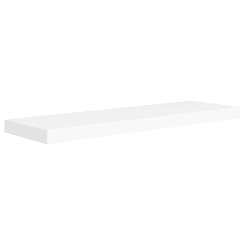 Homvdxl Floating Shelves, White Wall Mounted Shelf with Invisible Brackets Book Plant Display Rack Storage for Bathroom Living Room Bedroom Entryway Hallway, 31.5 x 9.3