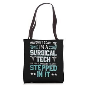 funny surgical tech medical technician healthcare tote bag
