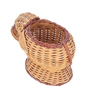 JIJO Hand Woven Basket Elephant Shape Decorative Rattan Storage Basket for Shopping Photography Basket Elephant Shape