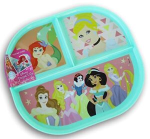 reversible princess bpa free plate – features ariel, cinderella, belle, jasmine, snow white, rapunzel, and more – 8 x 7 inches