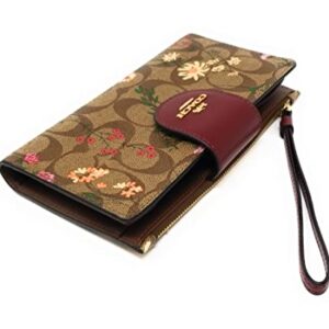 Coach Women's Tech Wallet in Colorblock Signature Canvas (Wildflower Print - Khaki Multi)