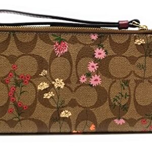 Coach Women's Tech Wallet in Colorblock Signature Canvas (Wildflower Print - Khaki Multi)