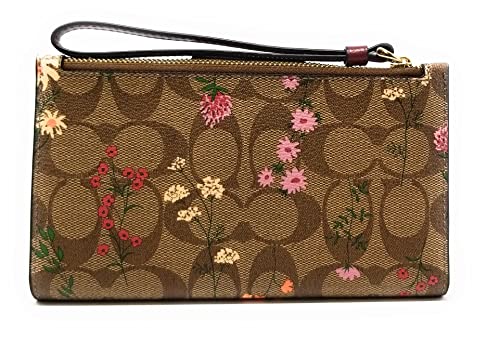 Coach Women's Tech Wallet in Colorblock Signature Canvas (Wildflower Print - Khaki Multi)