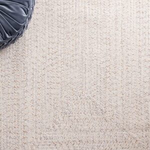 SAFAVIEH Braided Collection 8' x 10' Ivory/Light Grey BRA201A Handmade Farmhouse Living Room Dining Bedroom Area Rug