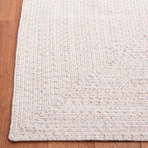 SAFAVIEH Braided Collection 8' x 10' Ivory/Light Grey BRA201A Handmade Farmhouse Living Room Dining Bedroom Area Rug