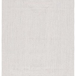 SAFAVIEH Braided Collection 8' x 10' Ivory/Light Grey BRA201A Handmade Farmhouse Living Room Dining Bedroom Area Rug