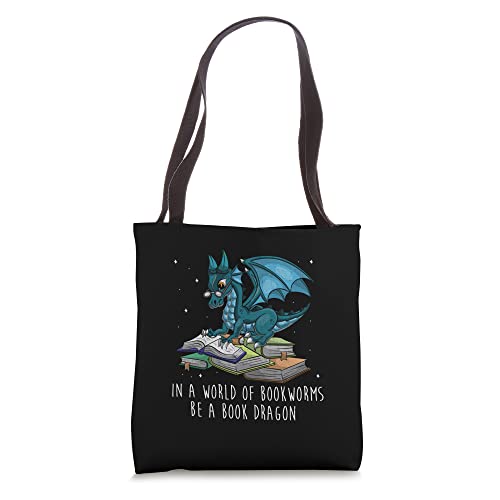 In A World Full Of Bookworms Be A Book Dragon Tote Bag