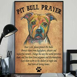 Pitbull Prayer Dear Lord Please Protect Pit Pitbulls Dog Poster Retro Wall Decor Man Cave Home Pub Metal Tin Sign 8x6 Inch