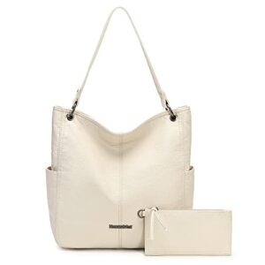 montana west hobo purse for women 2pcs handbag set shoulder bag soft washed leather top handle satchel with wallet mwc2-115bg