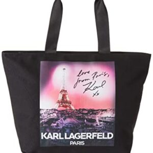 Karl Lagerfeld Paris Kristen Tote, Black/Fuschia Amour