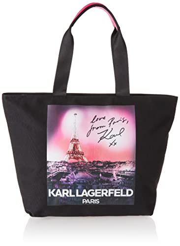 Karl Lagerfeld Paris Kristen Tote, Black/Fuschia Amour