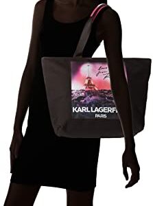 Karl Lagerfeld Paris Kristen Tote, Black/Fuschia Amour