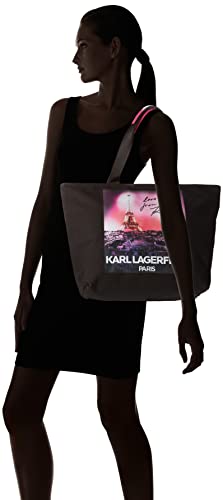 Karl Lagerfeld Paris Kristen Tote, Black/Fuschia Amour