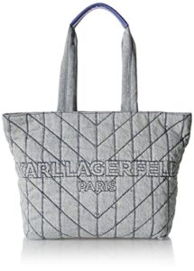 karl lagerfeld paris womens agyness quilted flap crossbody, blue denim maybelle slg, one size us