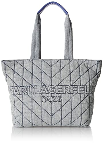 Karl Lagerfeld Paris womens Agyness Quilted Flap Crossbody, Blue Denim Maybelle Slg, One Size US