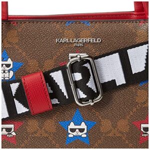 Karl Lagerfeld Paris womens Maybelle Crossbody Cross Body, Brown/Khaki/Black Multi Maybelle, One Size US