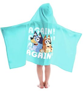 jay franco bluey & bingo bath/pool/beach hooded towel – super soft & absorbent cotton towel, measures 22 x 51 inches (official bluey product)