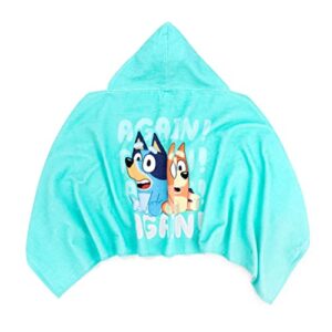 Jay Franco Bluey & Bingo Bath/Pool/Beach Hooded Towel - Super Soft & Absorbent Cotton Towel, Measures 22 x 51 Inches (Official Bluey Product)