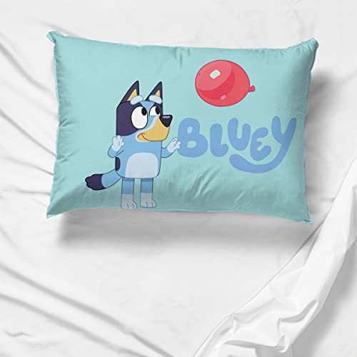 Bluey & Bingo 1 Single Reversible Pillowcase - Double-Sided Kids Super Soft Bedding (Official Bluey Product)