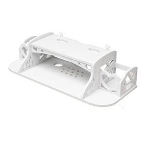 floating router stand wall mounted shelf for desktop,storage box floating shelf for set-top box router tv box shelf wall storage shelves floating shelf stand (color : white, size : 59 * 25.5 * 14cm)