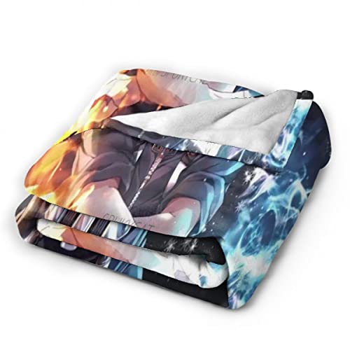 Mr.W My Hero Academia Blanket Todoroki Fleece Throw Blanket Creative Athletic Blanket Full Size Bed for Thanksgiving Chairs Company Anniversary 80x60 in Queen, 80inchx60inch for Adult