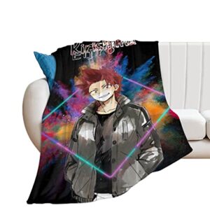 My Hero Academia Blanket Eijiro Kirishima Handsome Blankets and Throws Hypoallergenic Cartoon Blankets and Throws for Camping Outdoor Car Farmhouse 60x50 in