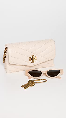 Tory Burch Women's Kira Chevron Chain Wallet, New Cream, Off White, One Size