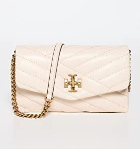 Tory Burch Women's Kira Chevron Chain Wallet, New Cream, Off White, One Size