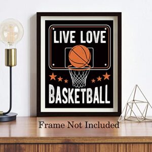 LHIUEM Motivational Basketball Poster Prints,Set of 6(Unframed,8”X10”),Inspirational Sport Quotes Wall Art Print for Men Boys Bedroom Living Room Home Decor