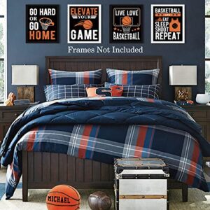 LHIUEM Motivational Basketball Poster Prints,Set of 6(Unframed,8”X10”),Inspirational Sport Quotes Wall Art Print for Men Boys Bedroom Living Room Home Decor