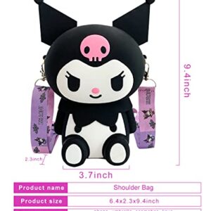 CZZLYJ Kuromi Bag,My Melody,Kuromi Accessories, Shoulder Bag Cartoon Kuromi Anime Bag Cute Shoulder Bag (Black)