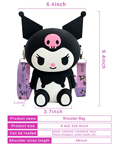 CZZLYJ Kuromi Bag,My Melody,Kuromi Accessories, Shoulder Bag Cartoon Kuromi Anime Bag Cute Shoulder Bag (Black)