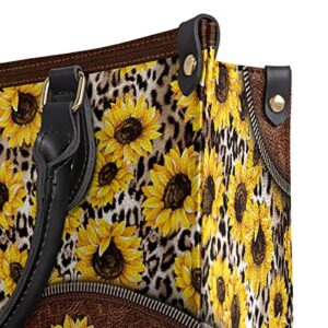 64HYDRO Hippie Peace Sunflower Gifts, Sunflower Purses for Women, Shoulder Bag Handbags for Women, Valentines Day Gifts for Her, Gifts for Sisters, Daughter, Mom, Friends, Travel Work Leather Bag