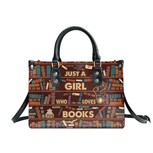 64HYDRO Book Lovers Purses for Women, Shoulder Bag, Handbags for Women, Reading Book, Librarian Gifts, Valentines Day Gifts for Her, Gifts for Sisters, Daughter, Mom, Friends - Travel Work Leather Bag