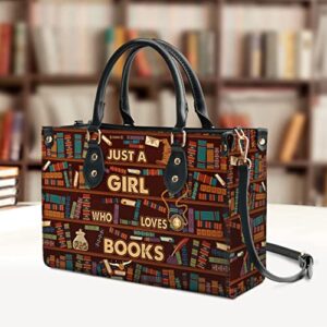 64HYDRO Book Lovers Purses for Women, Shoulder Bag, Handbags for Women, Reading Book, Librarian Gifts, Valentines Day Gifts for Her, Gifts for Sisters, Daughter, Mom, Friends - Travel Work Leather Bag