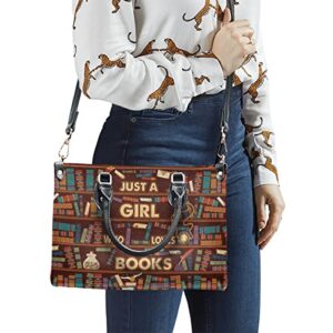 64HYDRO Book Lovers Purses for Women, Shoulder Bag, Handbags for Women, Reading Book, Librarian Gifts, Valentines Day Gifts for Her, Gifts for Sisters, Daughter, Mom, Friends - Travel Work Leather Bag