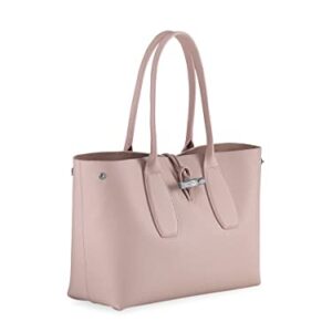 Longchamp 'Roseau' Leather Shoulder Tote Handbag, Powder